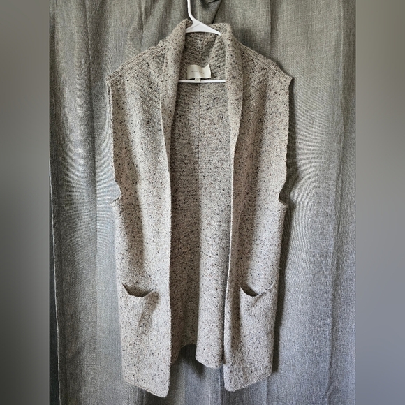 Brochu Walker Noah Wrap Open Cardigan Vest Cashmere Earthen...